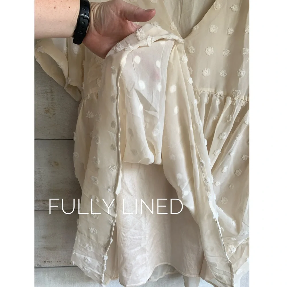 Ivory jacquard babydoll mini - Picture 5 of 8